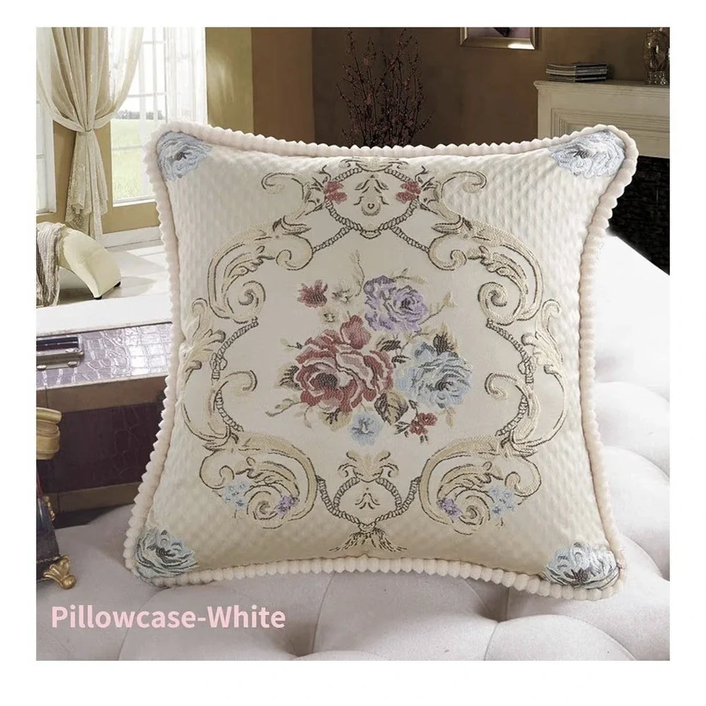 Vintage Style Embroidery Pillow Case Cushion Cover 2 Pack. [M]